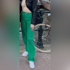 PacSun Green patch pocket boyfriend carpenter pants